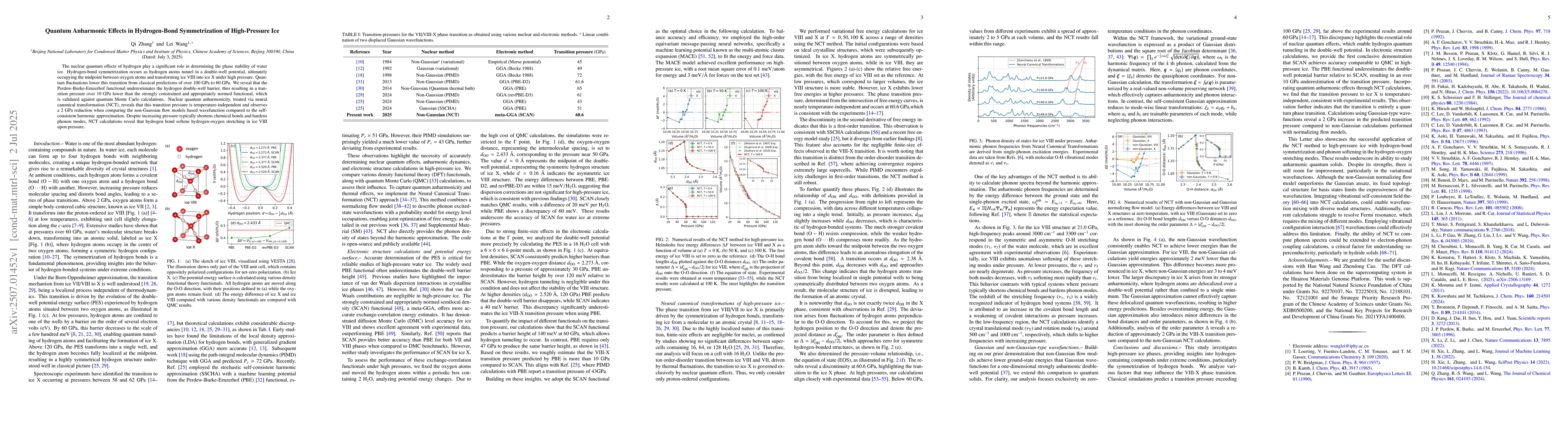 Thumbnail for Quantum Anharmonic Effects in Hydrogen-Bond Symmetrization of
  High-Pressure Ice