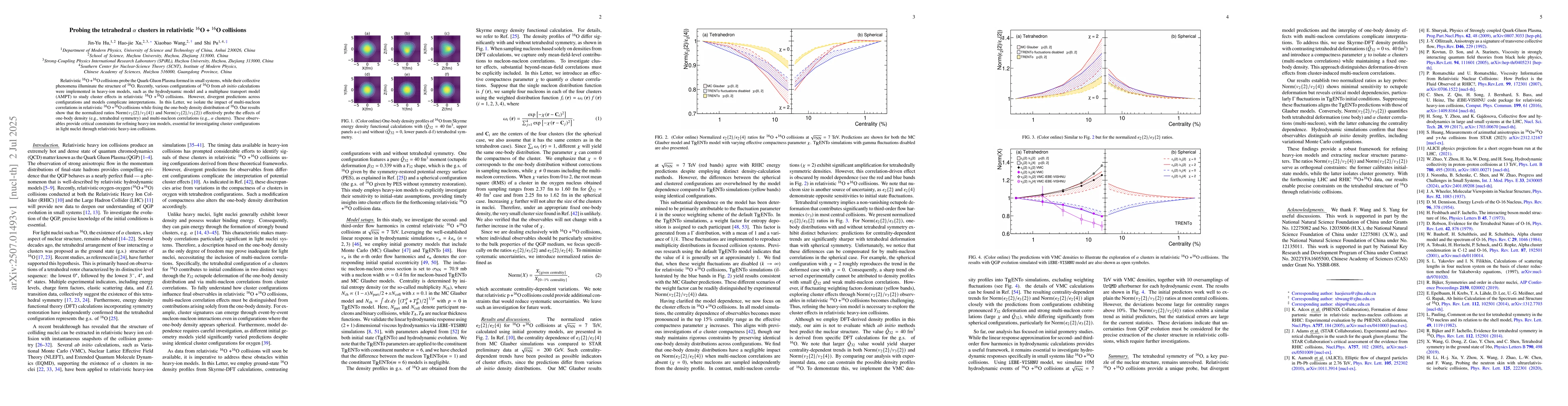Thumbnail for Probing the tetrahedral $α$ clusters in relativistic $^{16}$O +
  $^{16}$O collisions