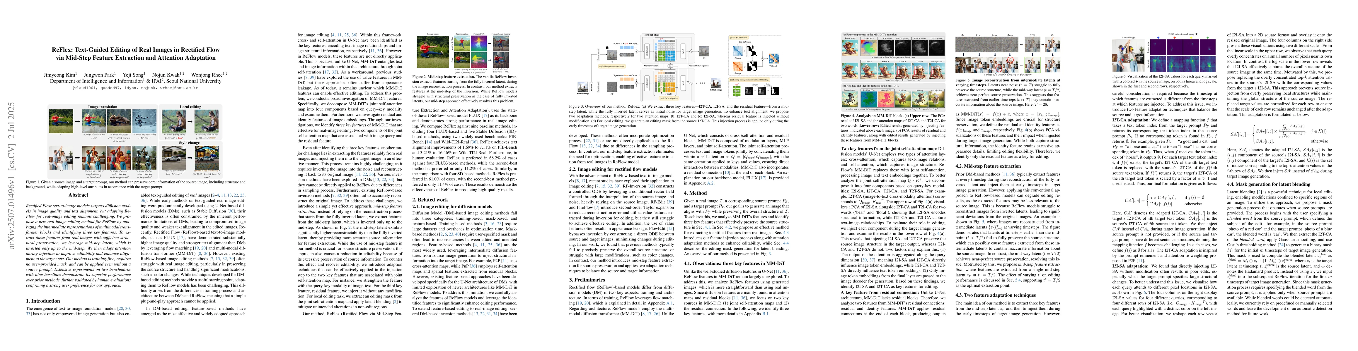 Thumbnail for ReFlex: Text-Guided Editing of Real Images in Rectified Flow via
  Mid-Step Feature Extraction and Attention Adaptation