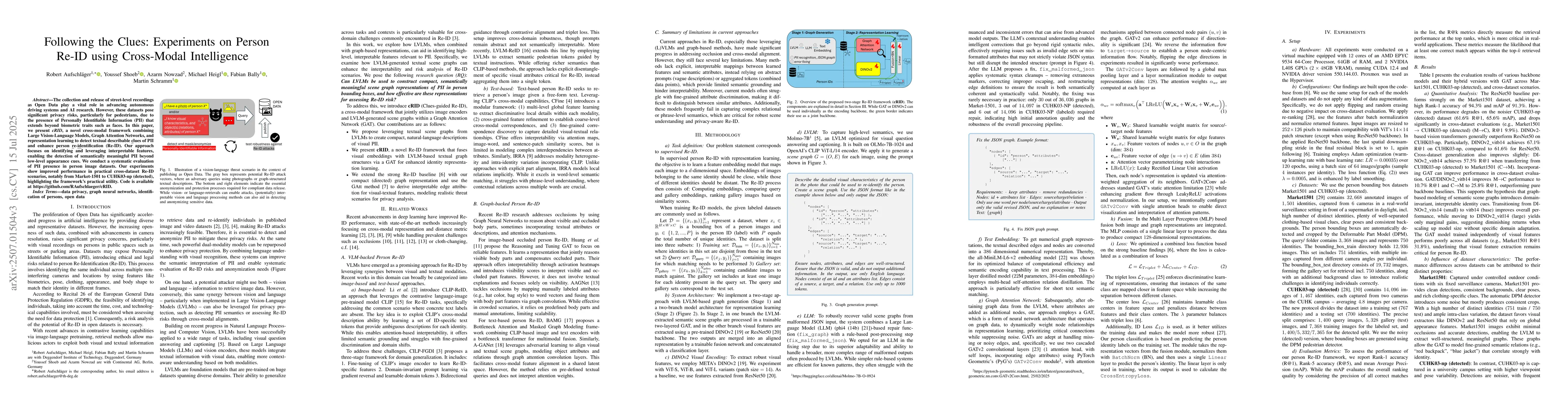 Thumbnail for Following the Clues: Experiments on Person Re-ID using Cross-Modal
  Intelligence