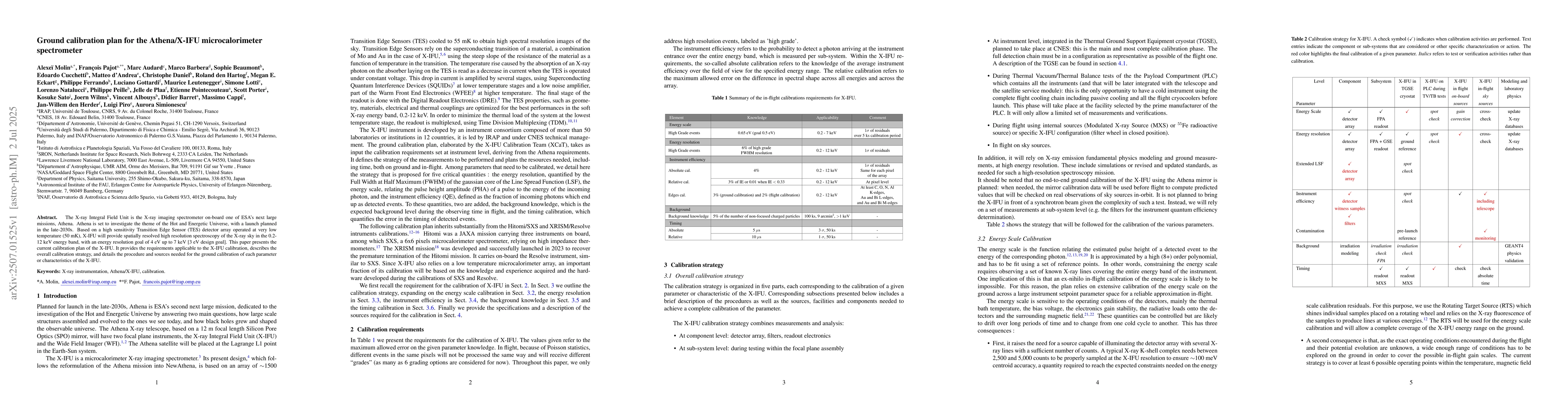 Thumbnail for Ground calibration plan for the Athena/X-IFU microcalorimeter
  spectrometer