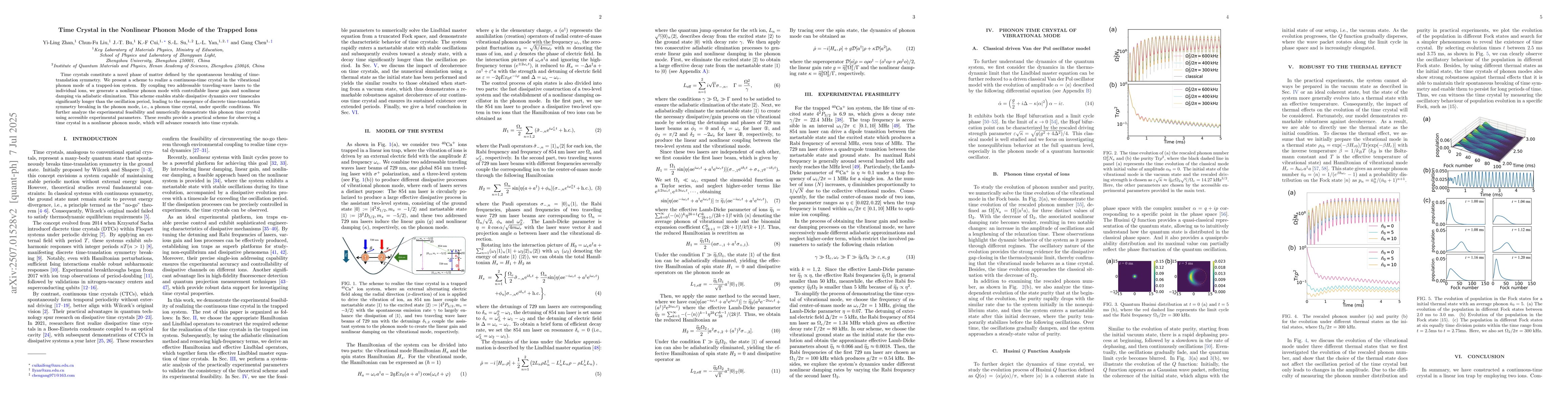 Thumbnail for Time Crystal in the Nonlinear Phonon Mode of the Trapped Ions