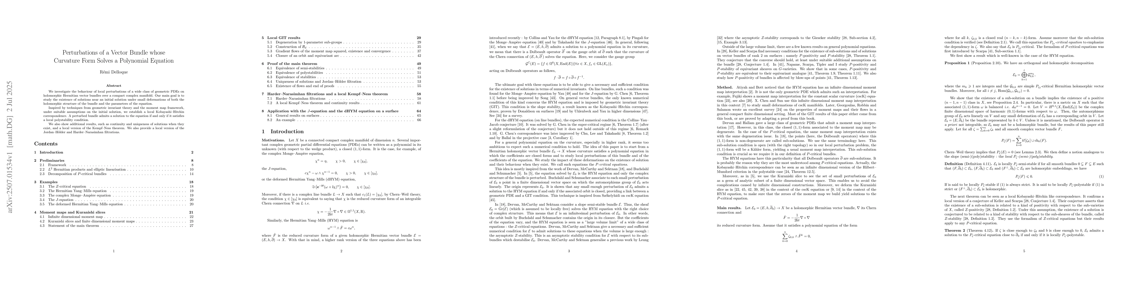Thumbnail for Perturbations of Vector Bundle whose Curvature Form Solves a Polynomial
  Equation