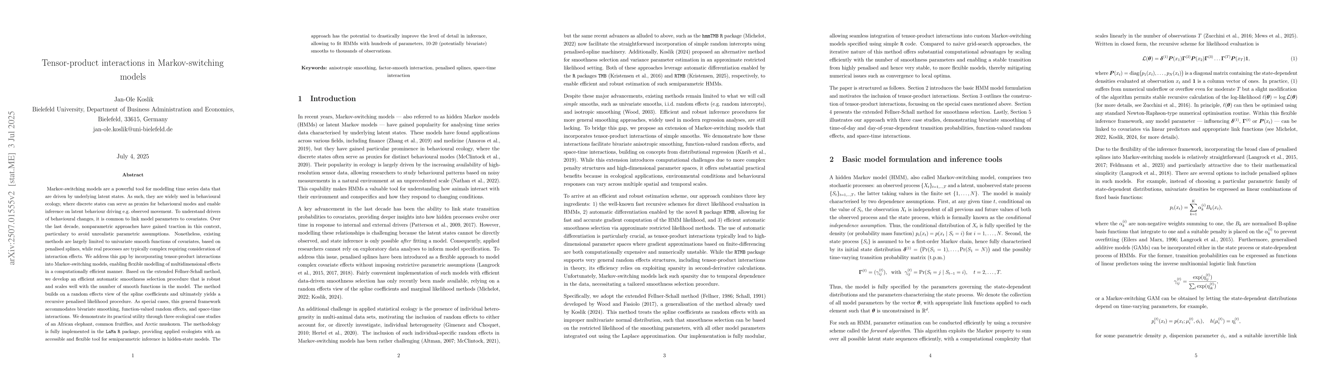 Thumbnail for Tensor-product interactions in Markov-switching models