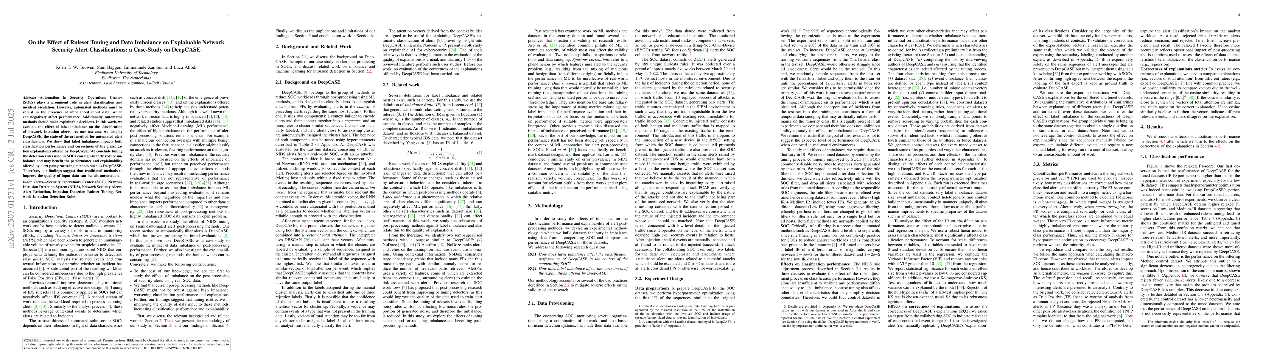 Thumbnail for On the Effect of Ruleset Tuning and Data Imbalance on Explainable
  Network Security Alert Classifications: a Case-Study on DeepCASE
