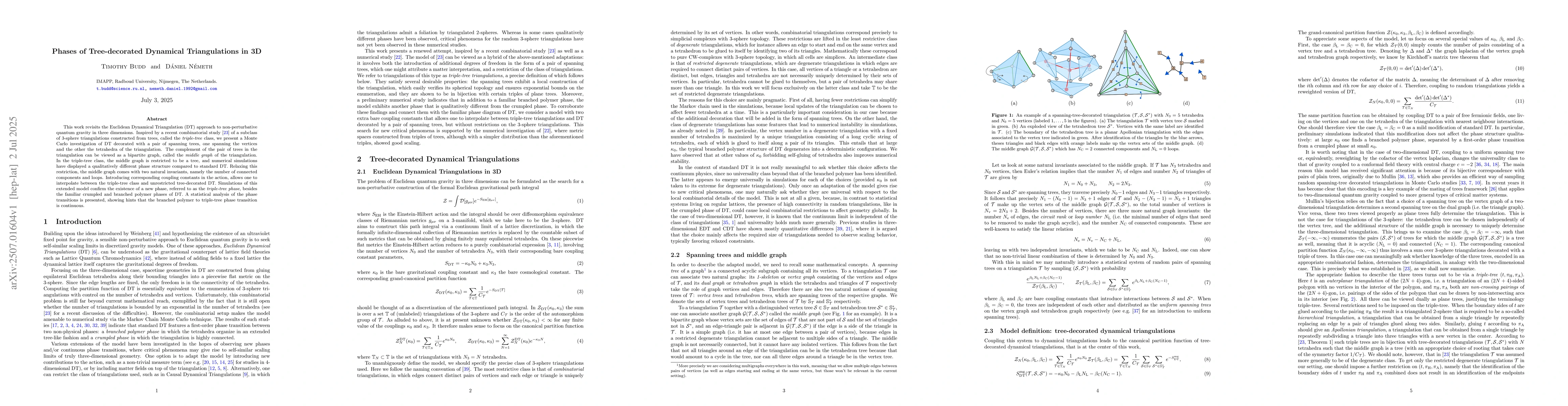 Thumbnail for Phases of Tree-decorated Dynamical Triangulations in 3D