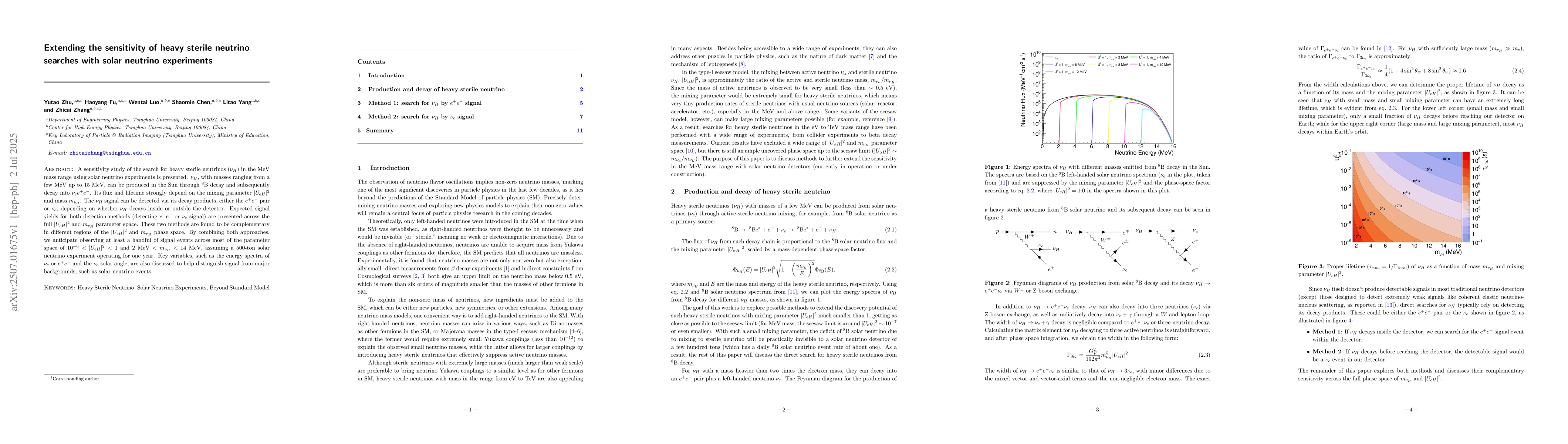 Thumbnail for Extending the sensitivity of heavy sterile neutrino searches with solar
  neutrino experiments