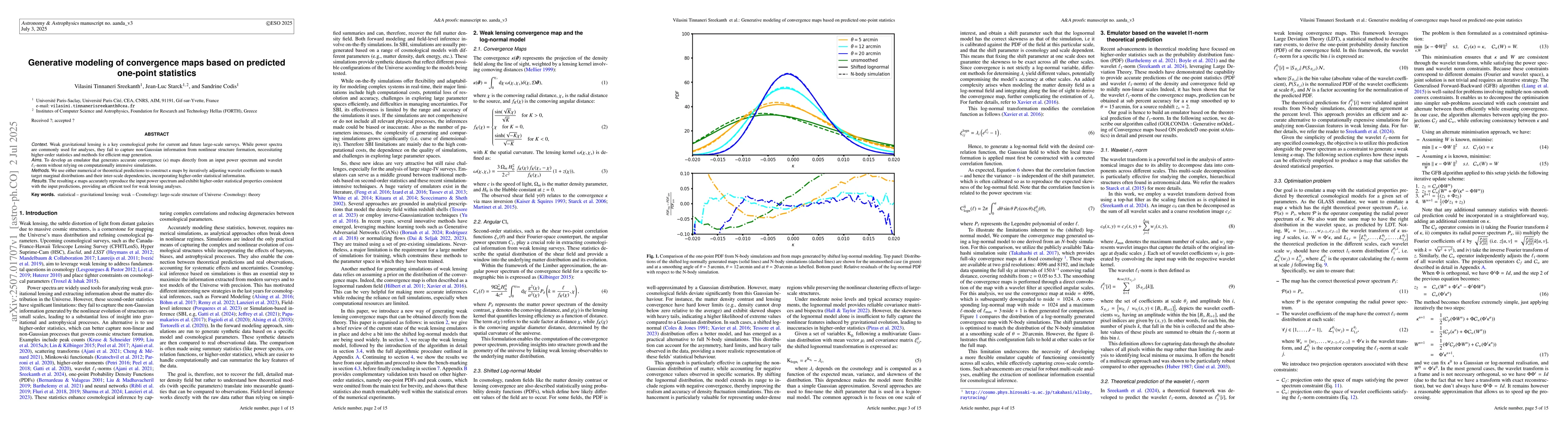 Thumbnail for Generative modeling of convergence maps based on predicted one-point
  statistics