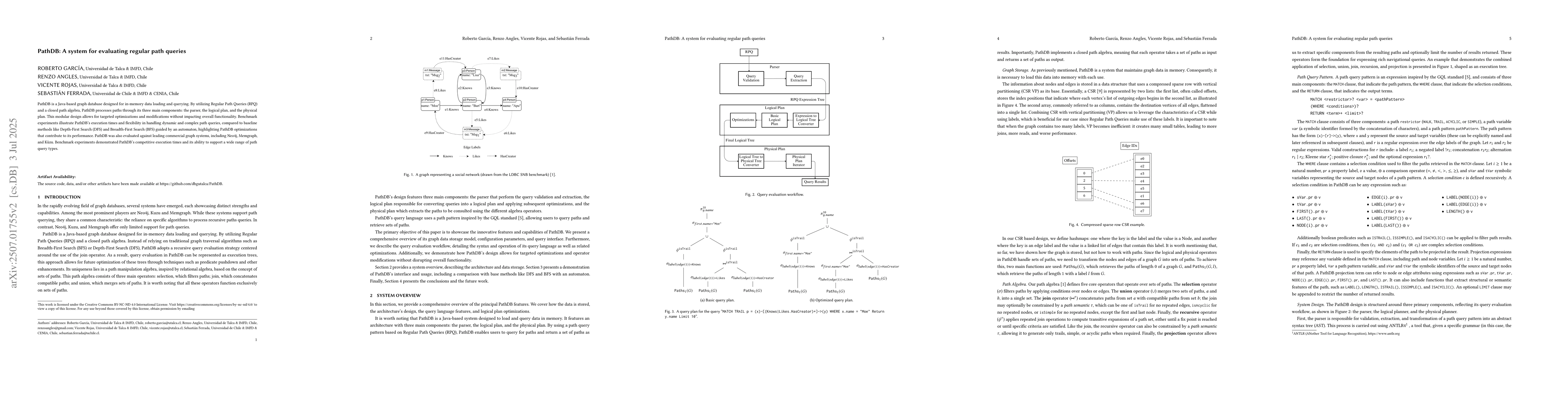 Thumbnail for PathDB: A system for evaluating regular path queries