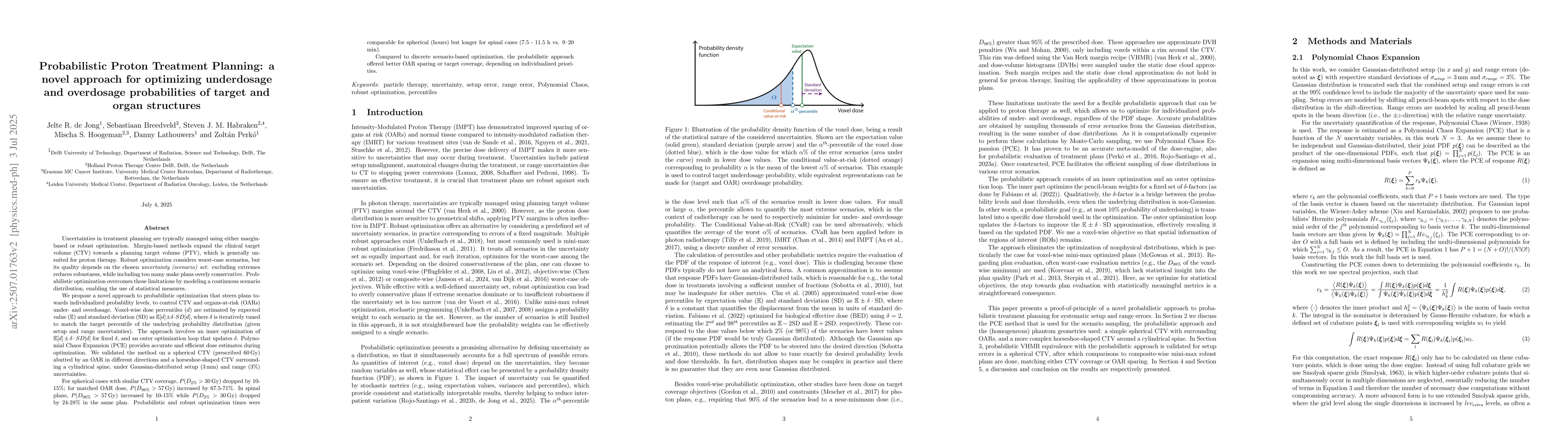 Thumbnail for Probabilistic Proton Treatment Planning: a novel approach for optimizing
  underdosage and overdosage probabilities of target and organ structures