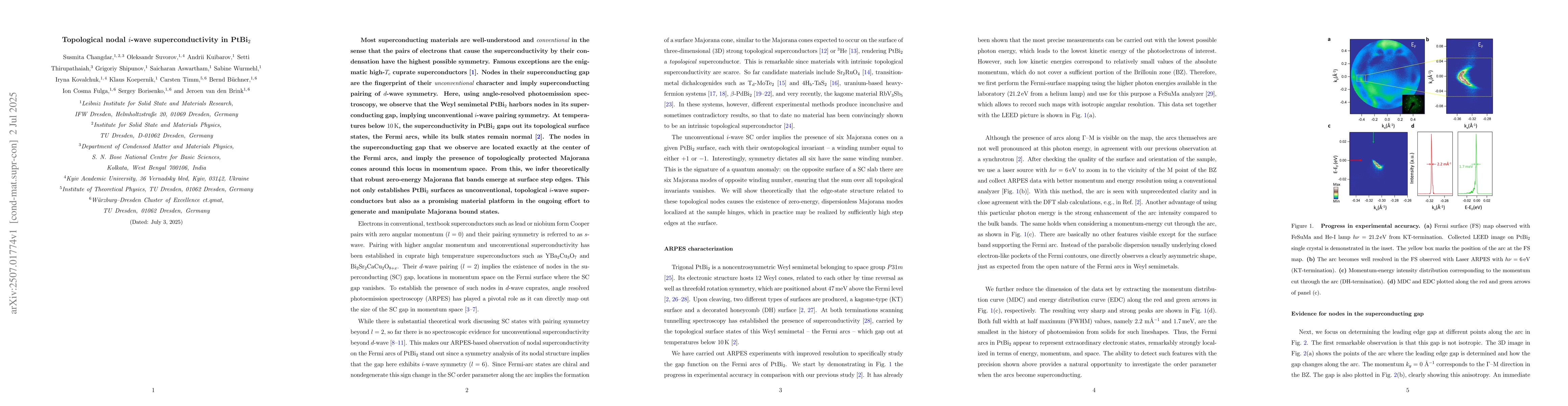Thumbnail for Topological nodal $i$-wave superconductivity in PtBi$_2$