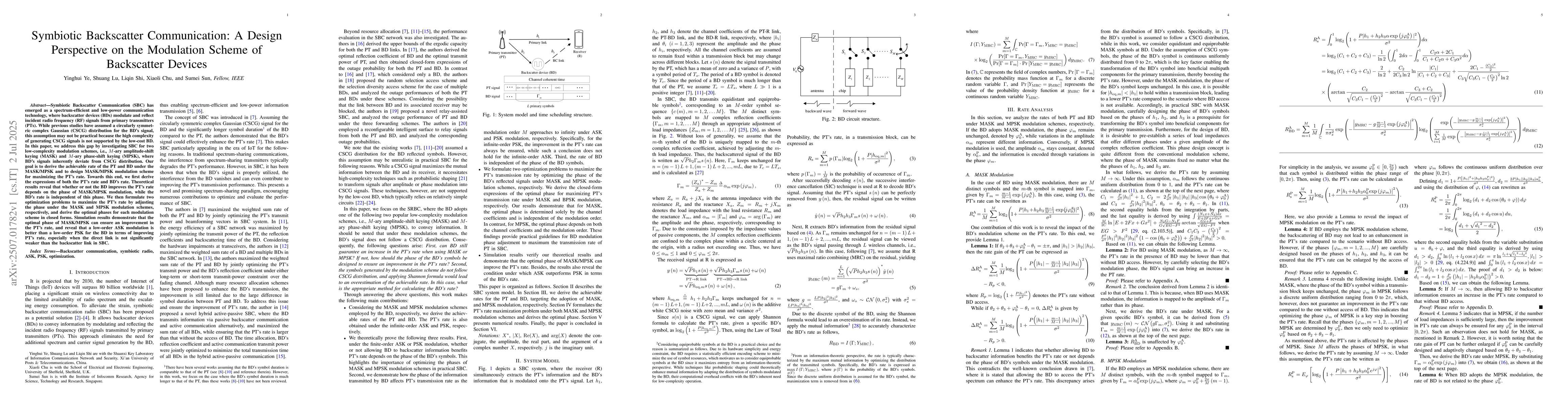 Thumbnail for Symbiotic Backscatter Communication: A Design Perspective on the
  Modulation Scheme of Backscatter Devices