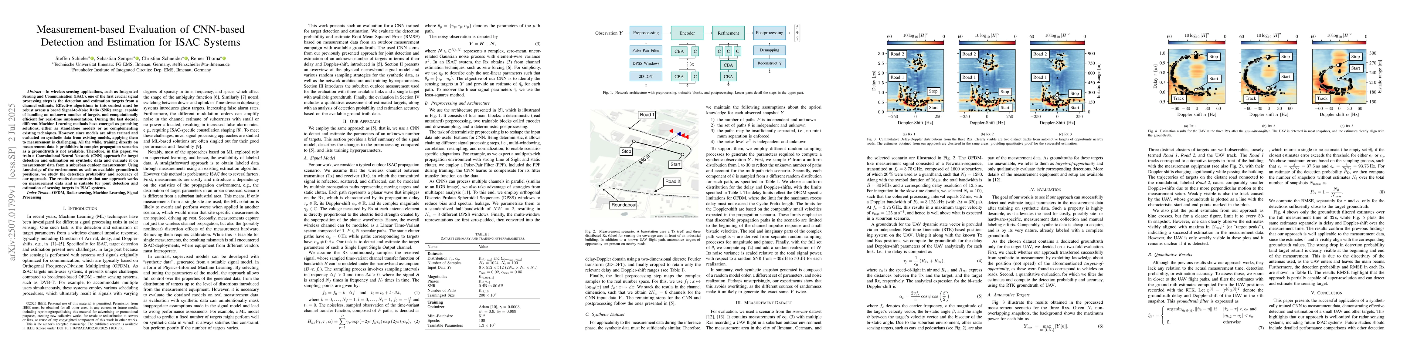 Thumbnail for Measurement-based Evaluation of CNN-based Detection and Estimation for
  ISAC Systems