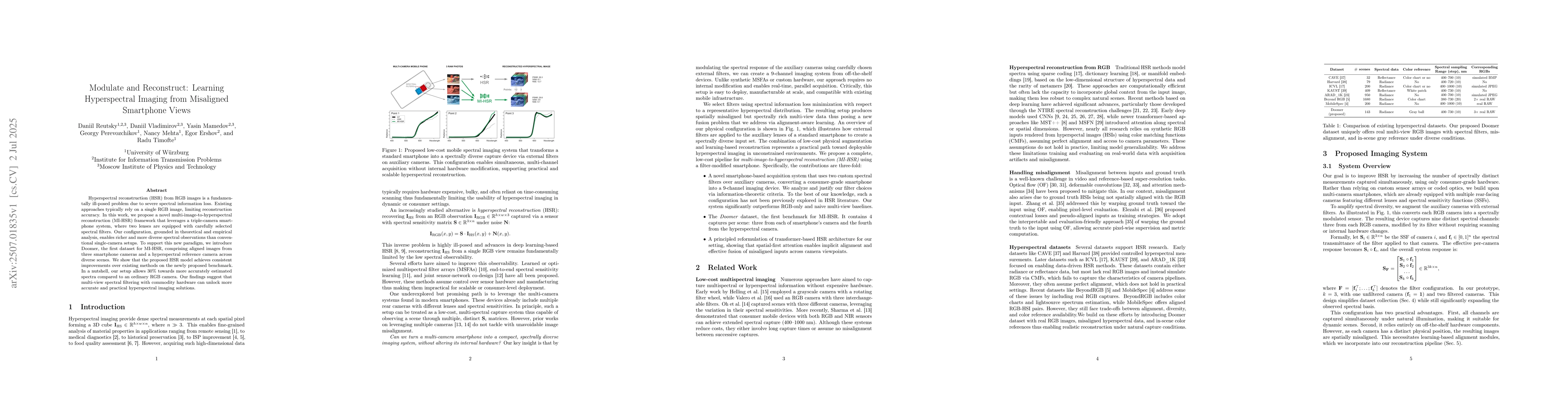 Thumbnail for Modulate and Reconstruct: Learning Hyperspectral Imaging from Misaligned
  Smartphone Views