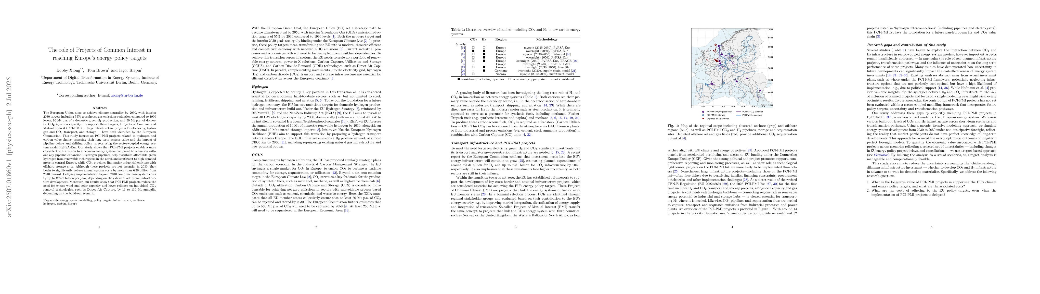 Thumbnail for The role of Projects of Common Interest in reaching Europe's energy
  policy targets