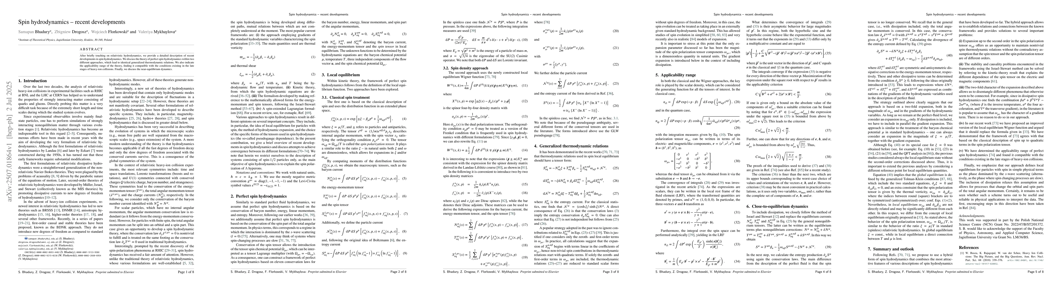 Thumbnail for Spin hydrodynamics -- recent developments