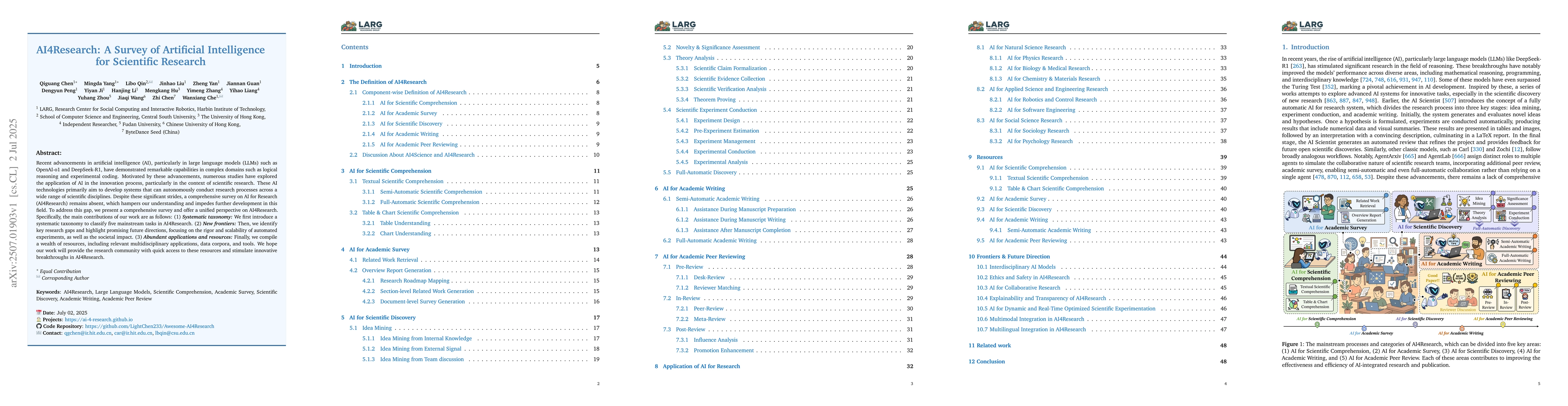 Thumbnail for AI4Research: A Survey of Artificial Intelligence for Scientific Research