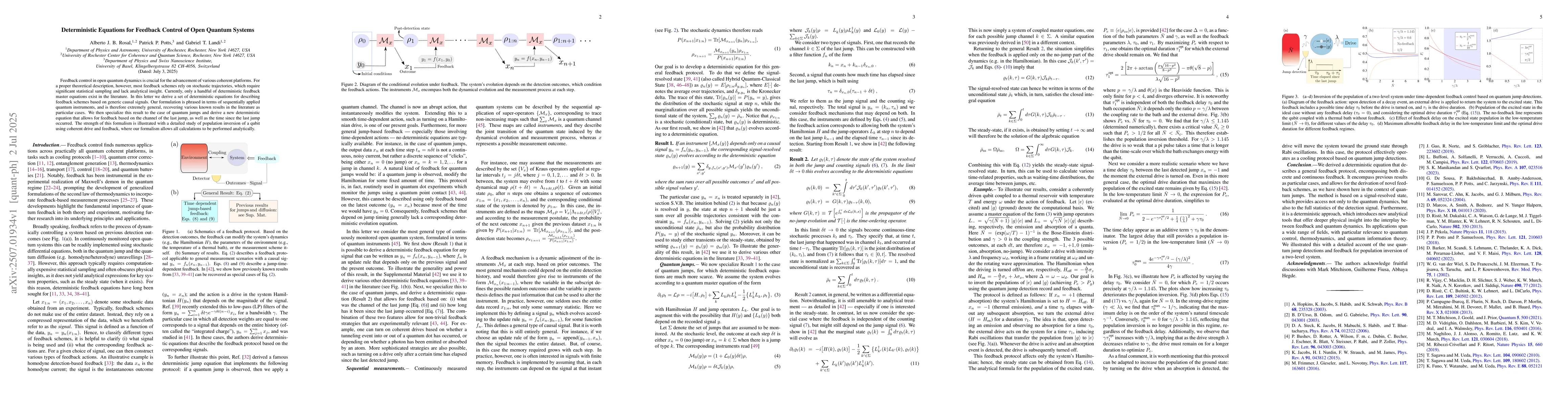 Thumbnail for Deterministic Equations for Feedback Control of Open Quantum Systems