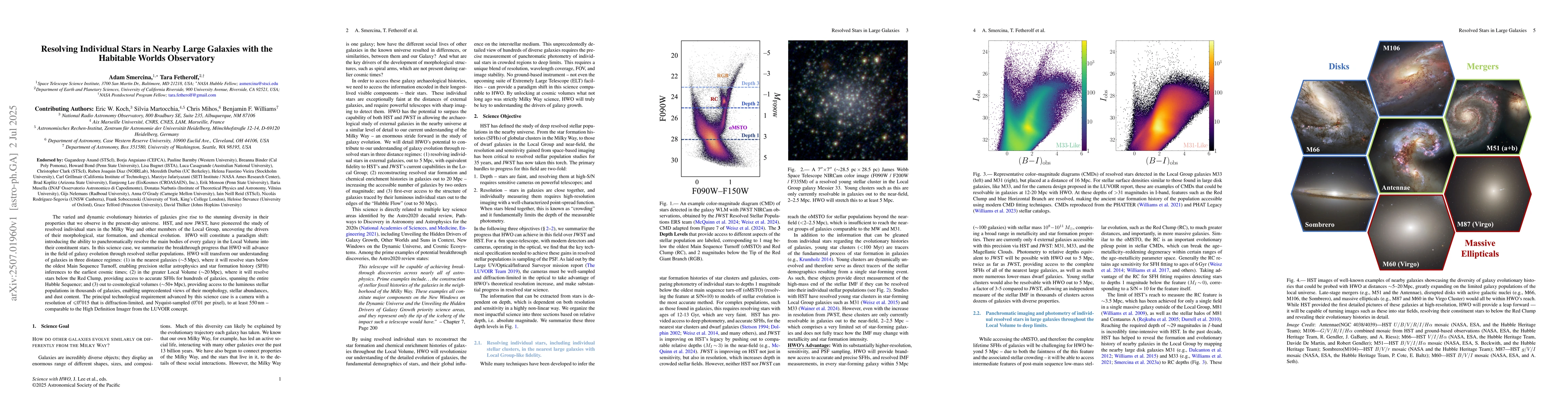 Thumbnail for Resolving Individual Stars in Nearby Large Galaxies with the Habitable
  Worlds Observatory