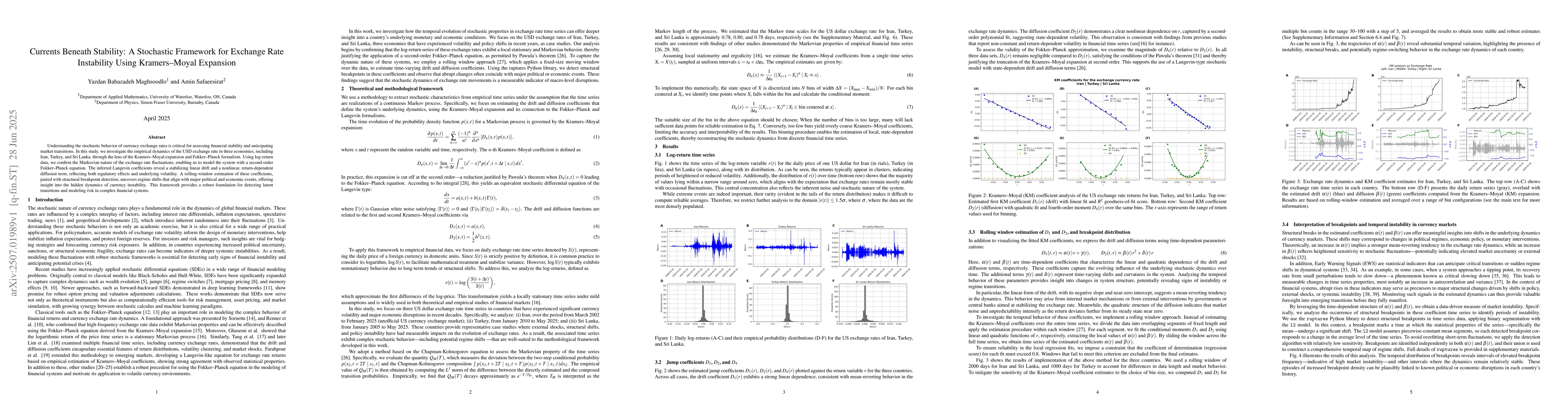 Thumbnail for Currents Beneath Stability: A Stochastic Framework for Exchange Rate
  Instability Using Kramers Moyal Expansion