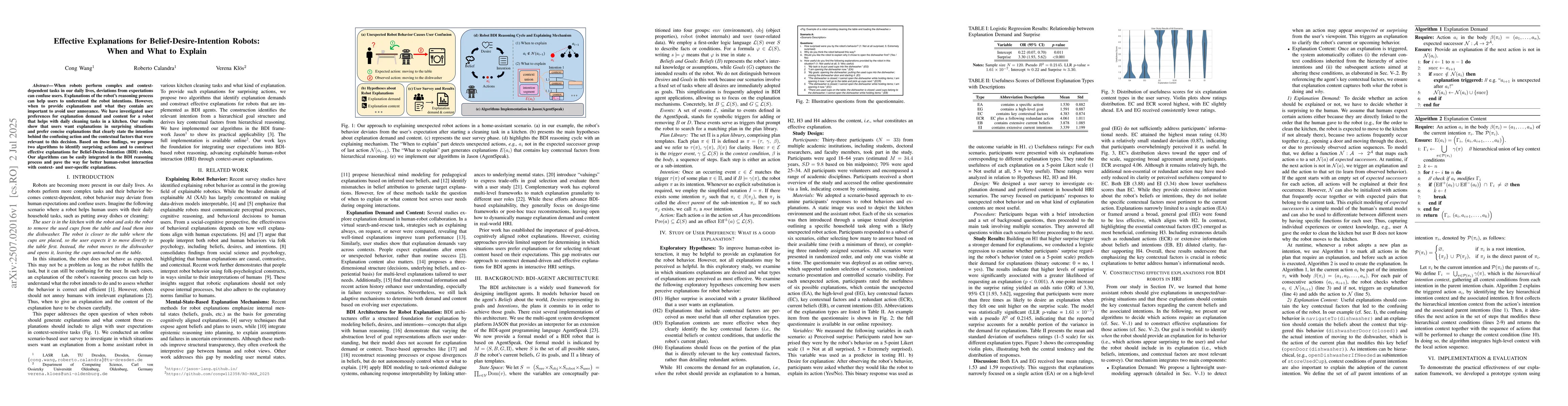 Thumbnail for Effective Explanations for Belief-Desire-Intention Robots: When and What
  to Explain