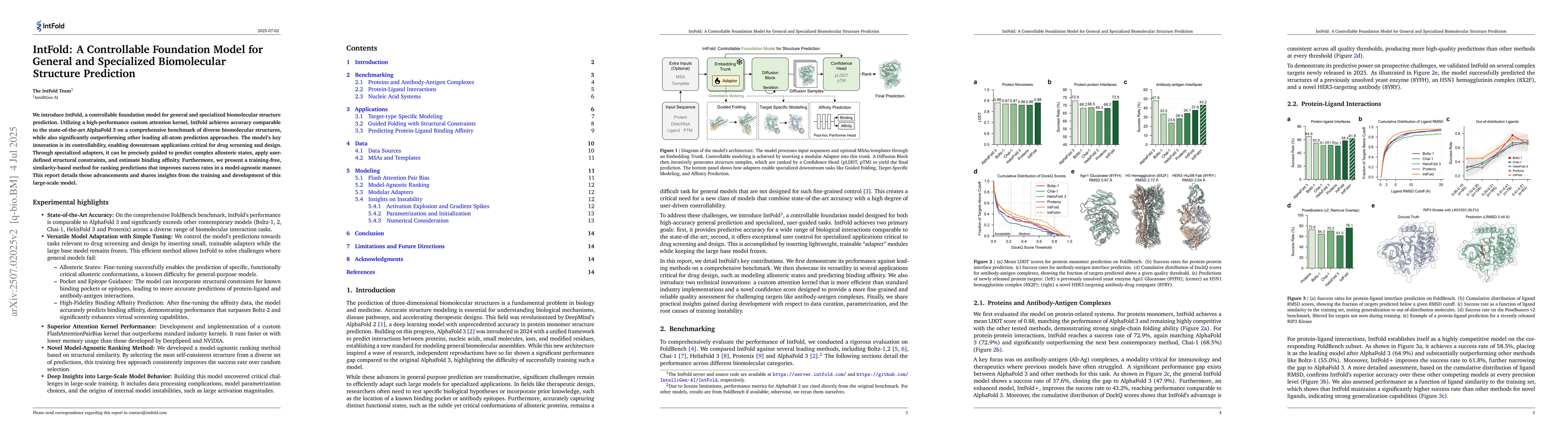 Thumbnail for IntFold: A Controllable Foundation Model for General and Specialized
  Biomolecular Structure Prediction