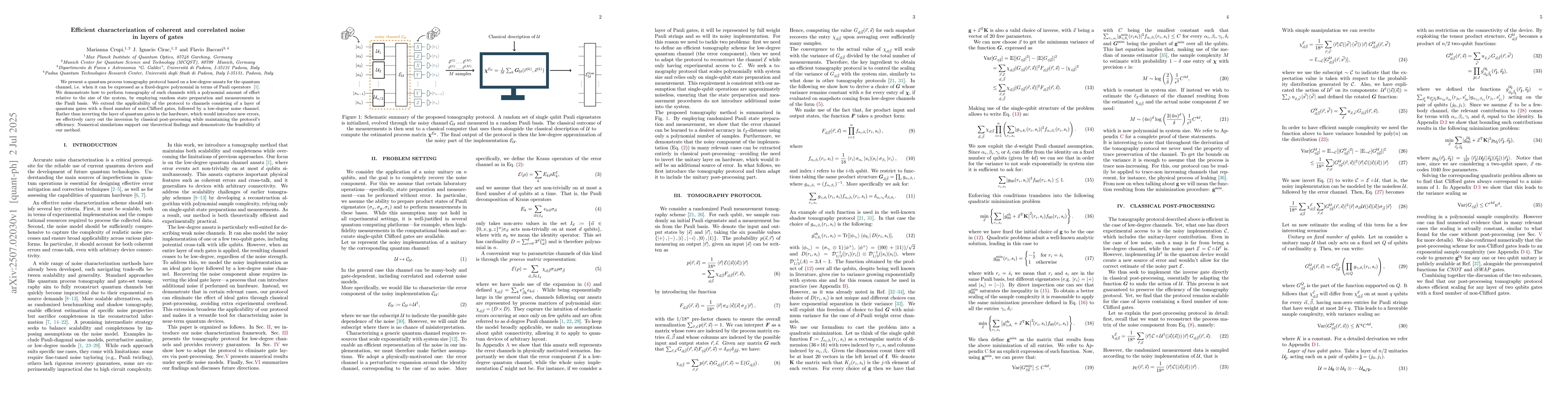 Thumbnail for Efficient characterization of coherent and correlated noise in layers of
  gates