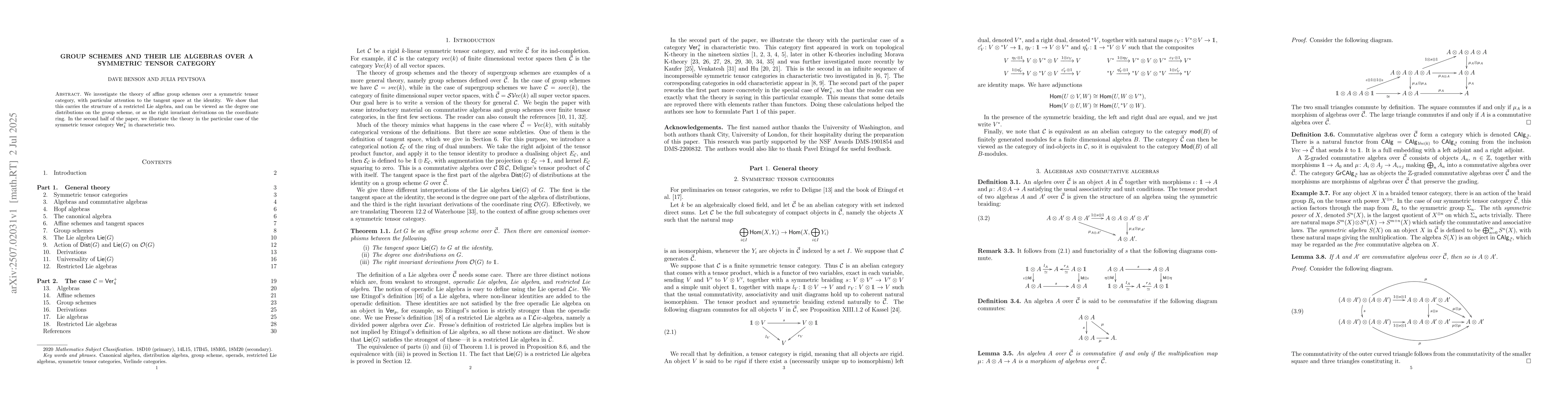 Thumbnail for Group schemes and their Lie algebras over a symmetric tensor category