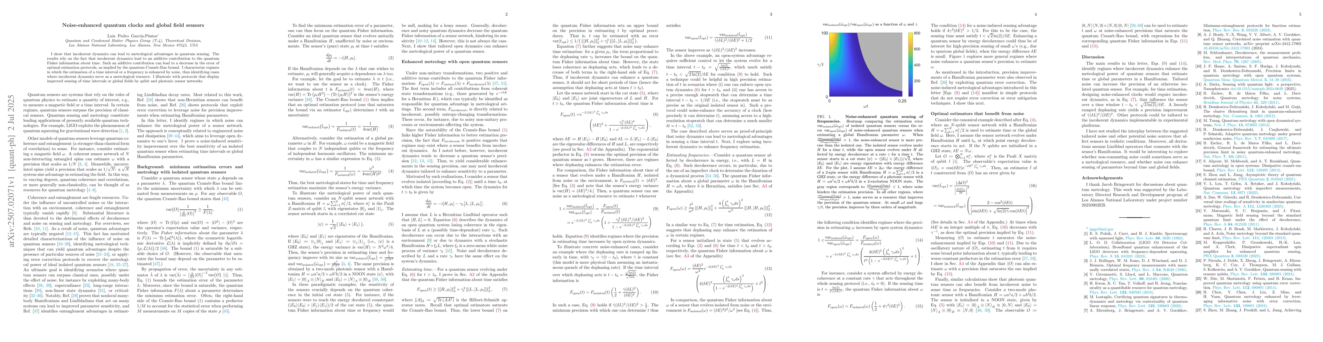 Thumbnail for Noise-enhanced quantum clocks and global field sensors