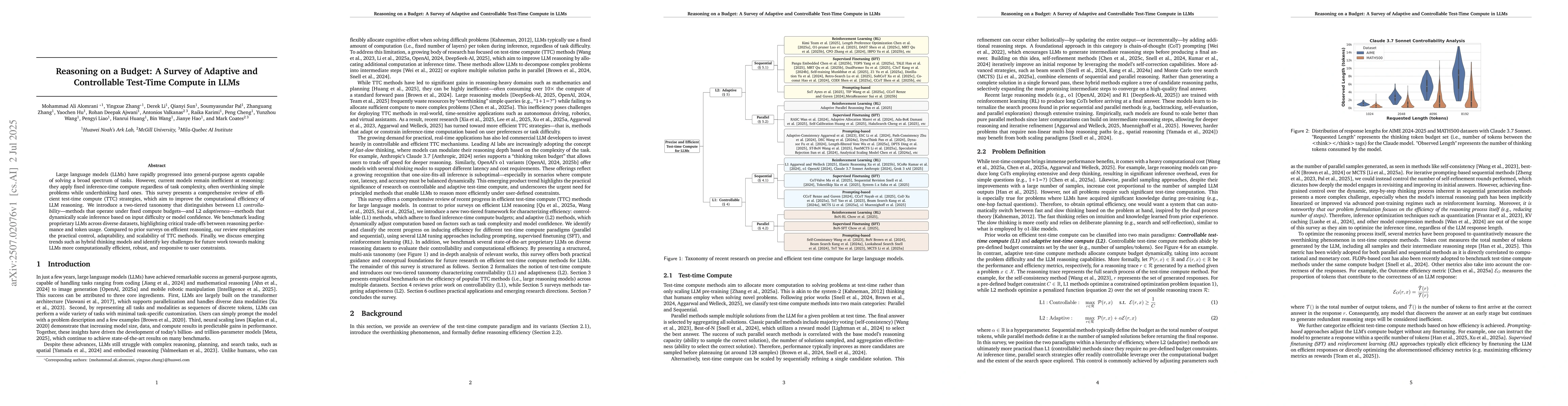 Thumbnail for Reasoning on a Budget: A Survey of Adaptive and Controllable Test-Time
  Compute in LLMs