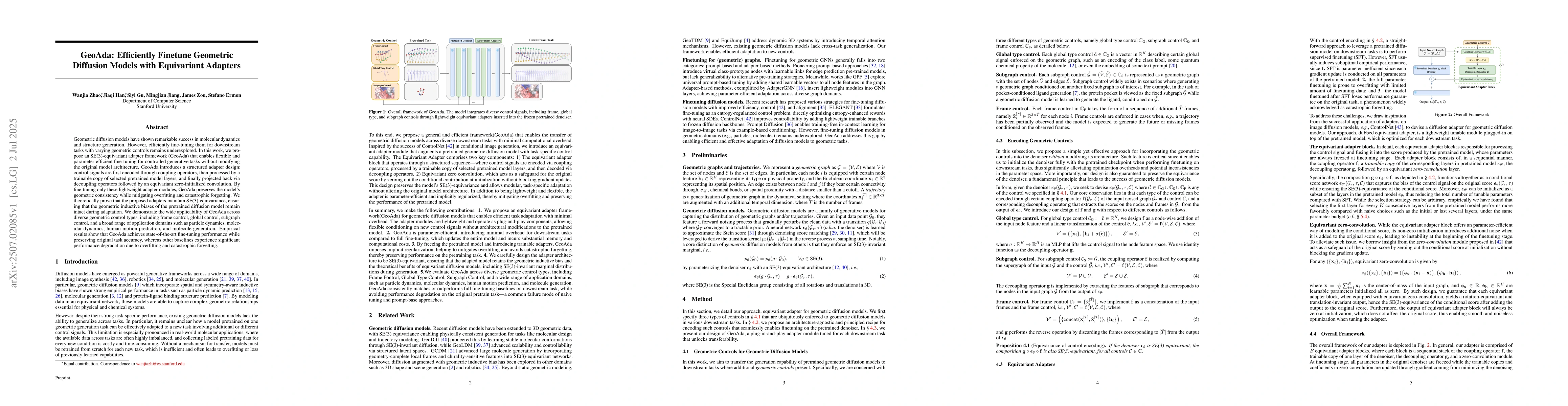 Thumbnail for GeoAda: Efficiently Finetune Geometric Diffusion Models with Equivariant
  Adapters