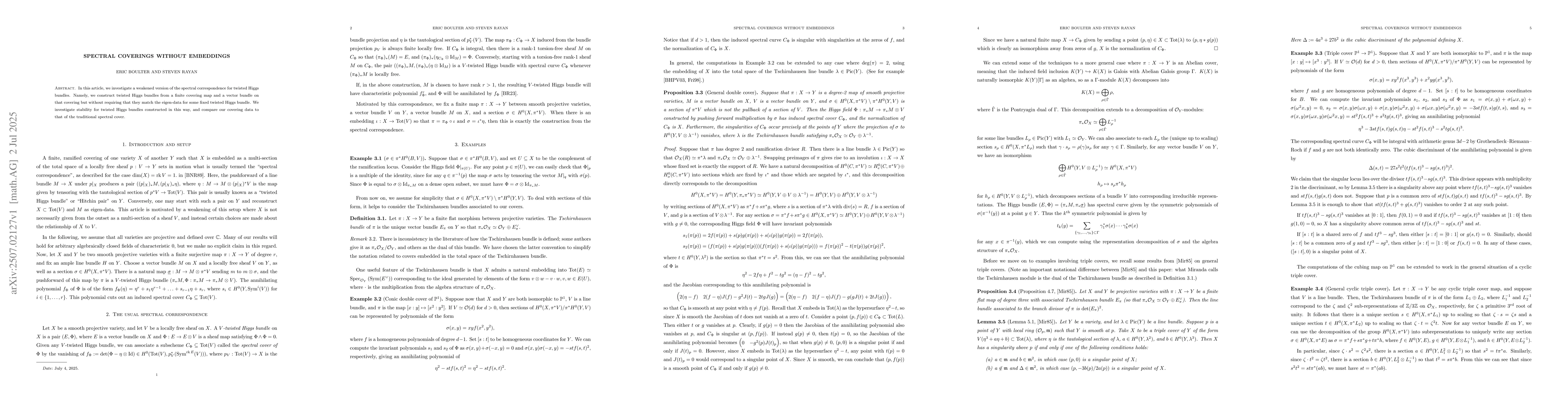 Thumbnail for Spectral coverings without embeddings