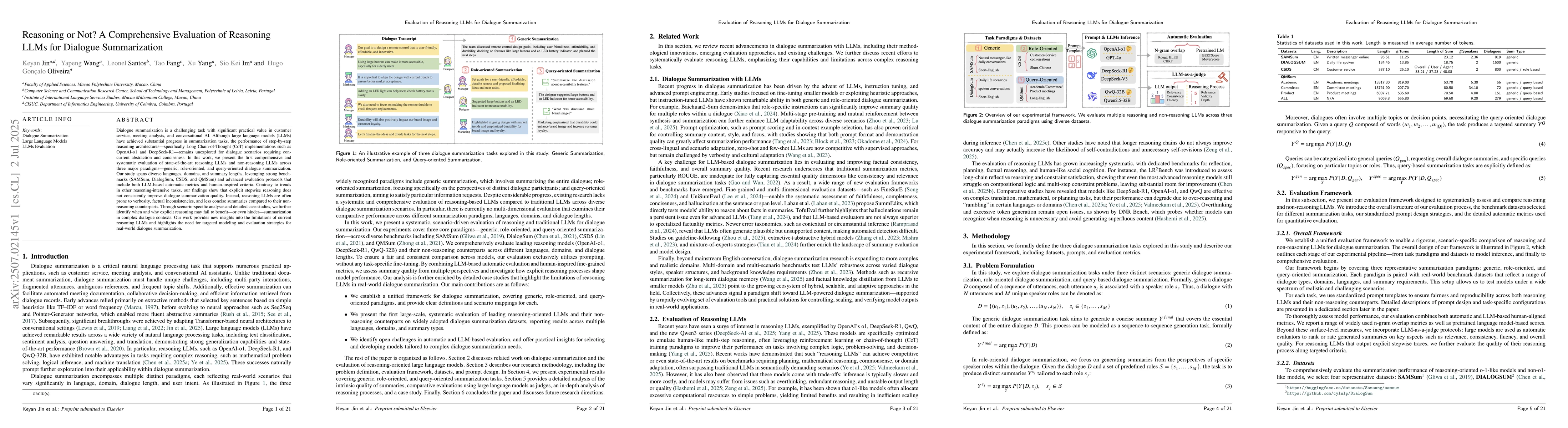 Thumbnail for Reasoning or Not? A Comprehensive Evaluation of Reasoning LLMs for
  Dialogue Summarization
