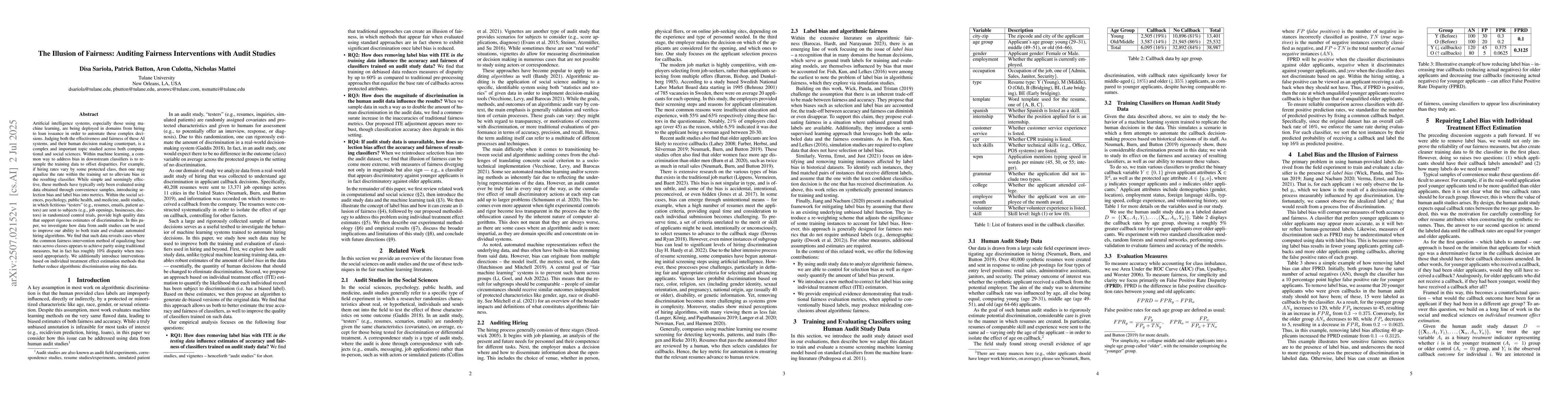 Thumbnail for The Illusion of Fairness: Auditing Fairness Interventions with Audit
  Studies