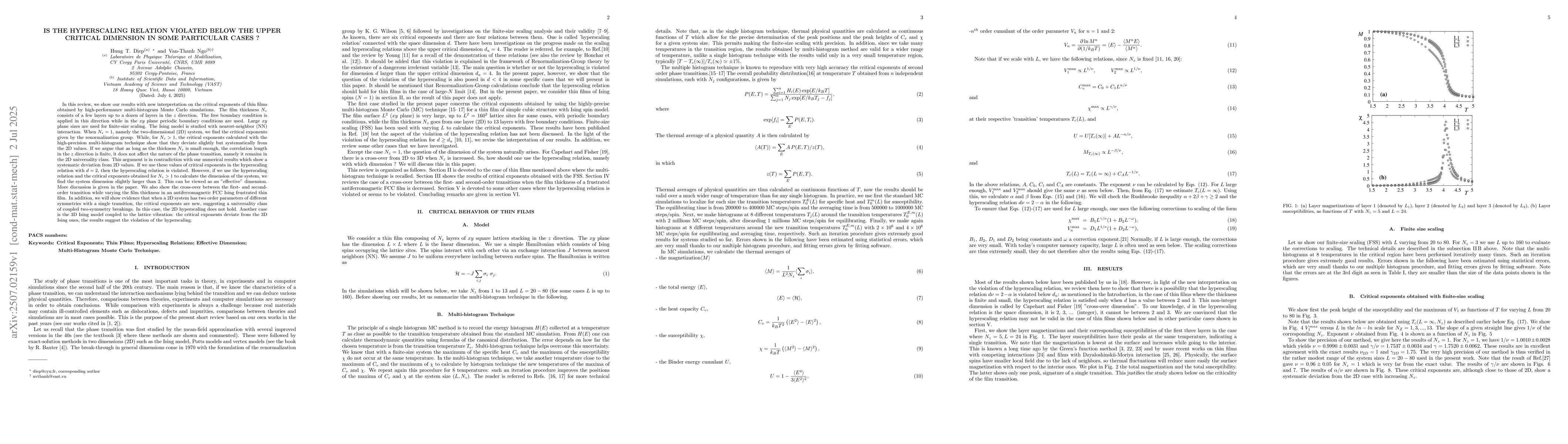 Thumbnail for Is the hyperscaling relation violated below the upper critical dimension
  in some particular cases?