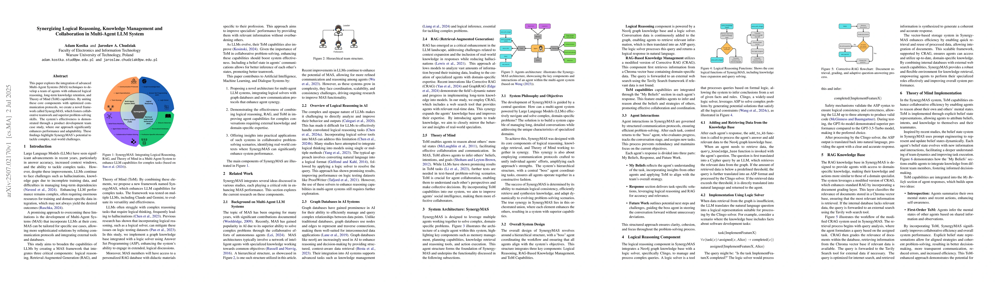 Thumbnail for Synergizing Logical Reasoning, Knowledge Management and Collaboration in
  Multi-Agent LLM System