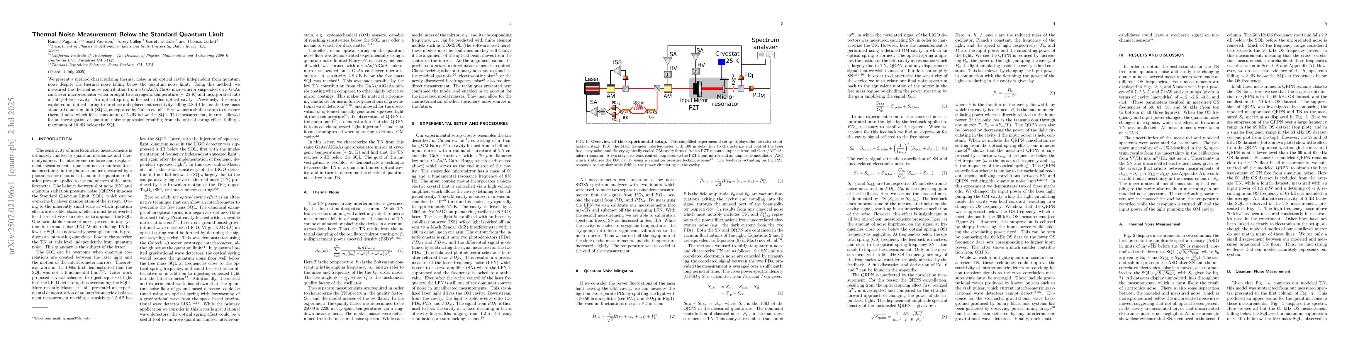 Thumbnail for Thermal Noise Measurement Below the Standard Quantum Limit