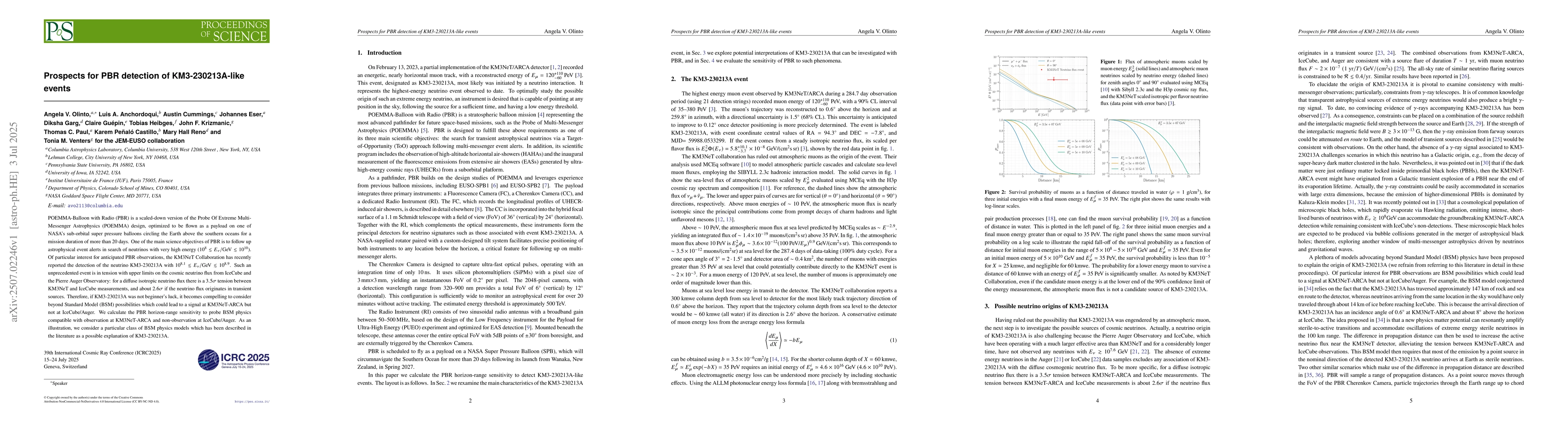 Thumbnail for Prospects for PBR detection of KM3-230213A-like events