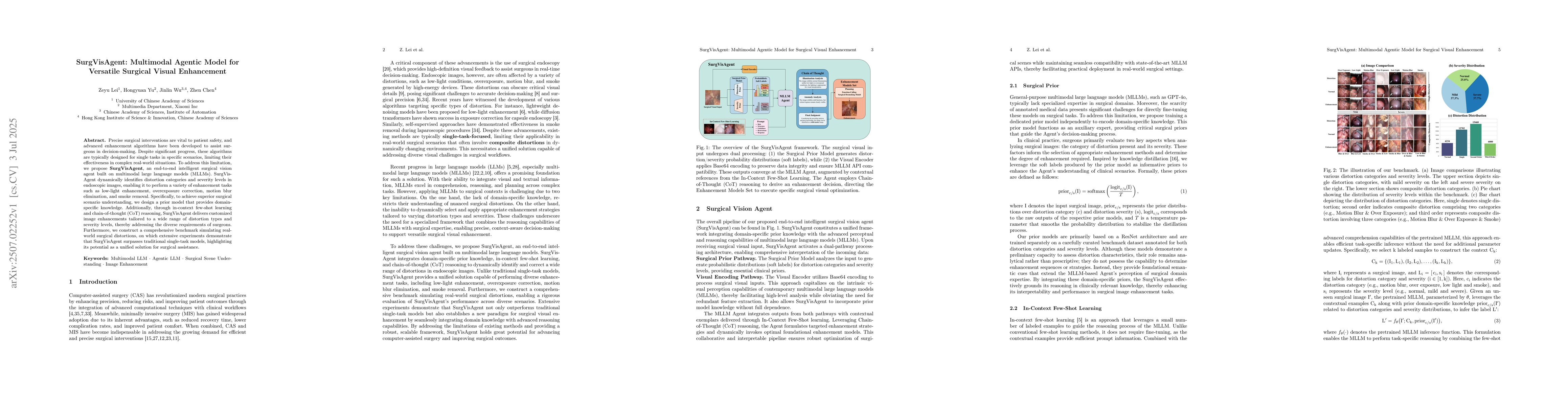 Thumbnail for SurgVisAgent: Multimodal Agentic Model for Versatile Surgical Visual
  Enhancement