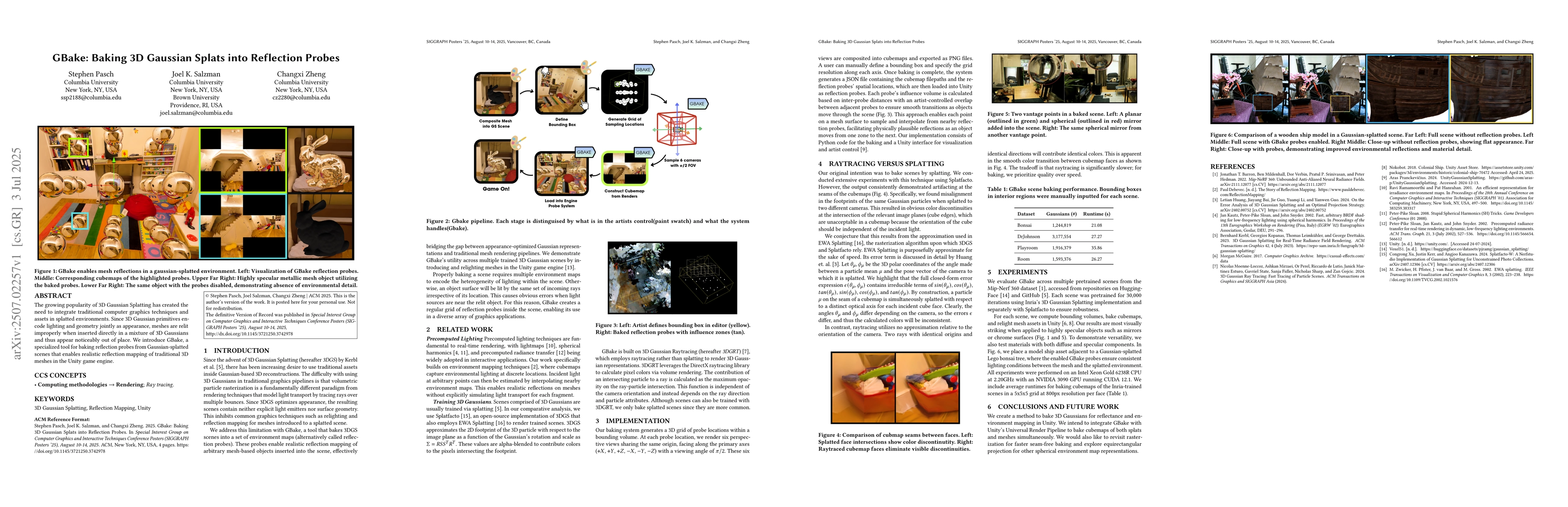 Thumbnail for Gbake: Baking 3D Gaussian Splats into Reflection Probes