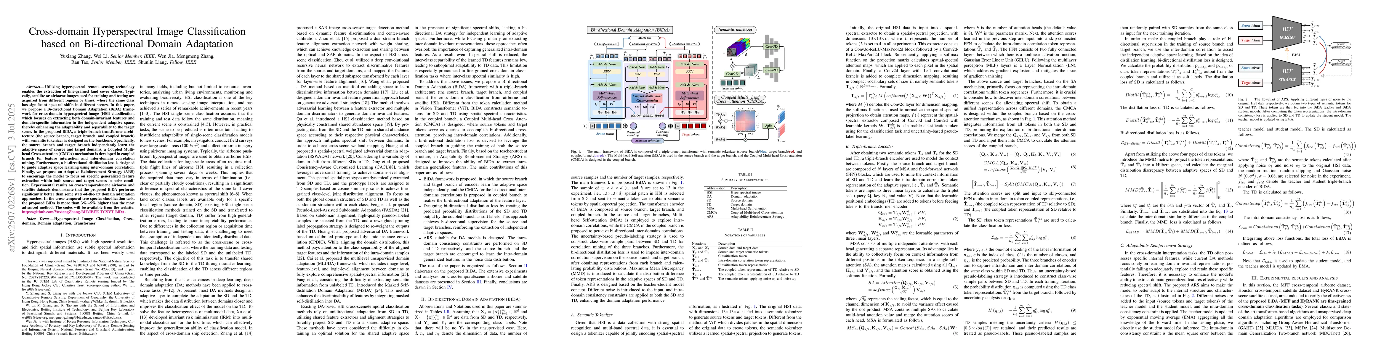 Thumbnail for Cross-domain Hyperspectral Image Classification based on Bi-directional
  Domain Adaptation