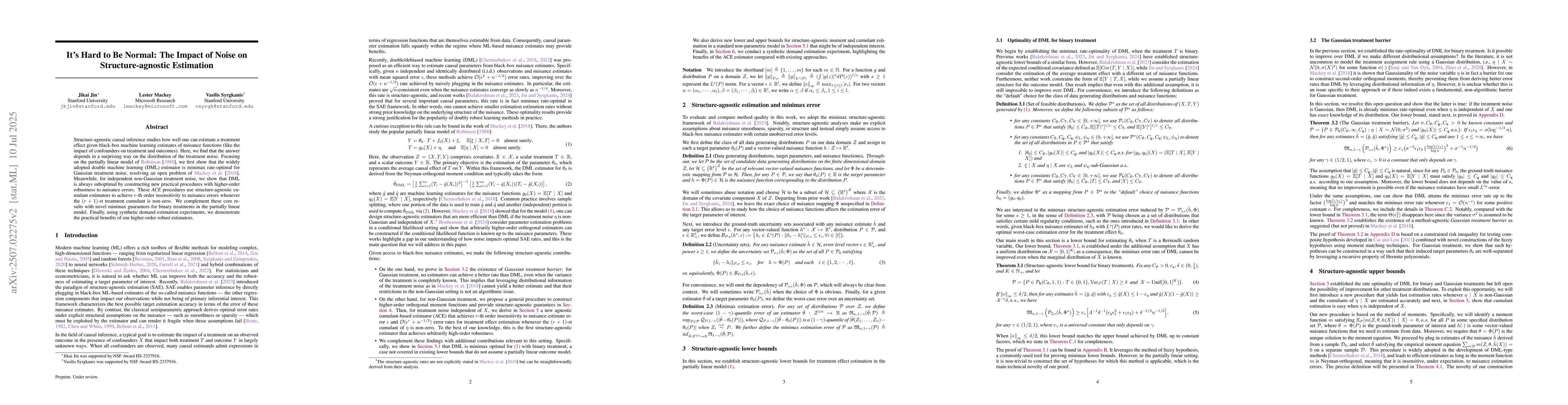 Thumbnail for It's Hard to Be Normal: The Impact of Noise on Structure-agnostic
  Estimation