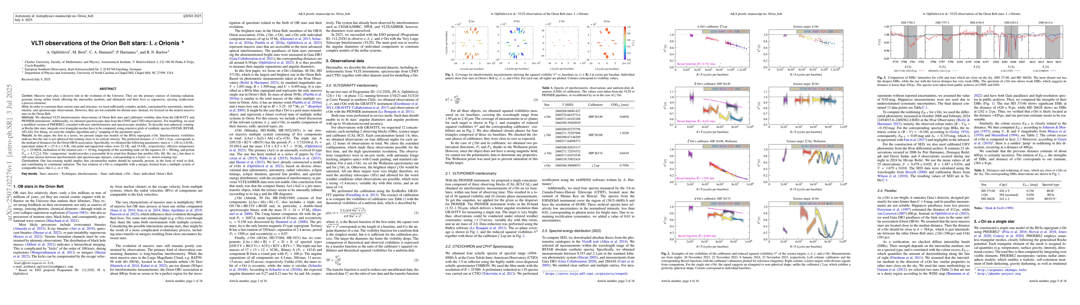 Thumbnail for VLTI observations of the Orion Belt stars: I. eps Orionis