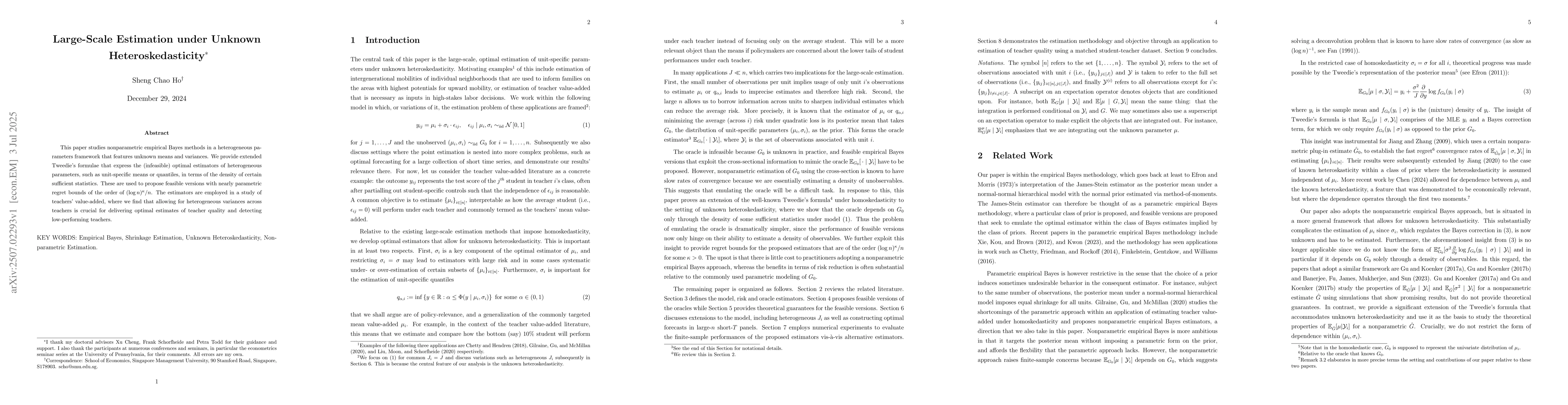 Thumbnail for Large-Scale Estimation under Unknown Heteroskedasticity