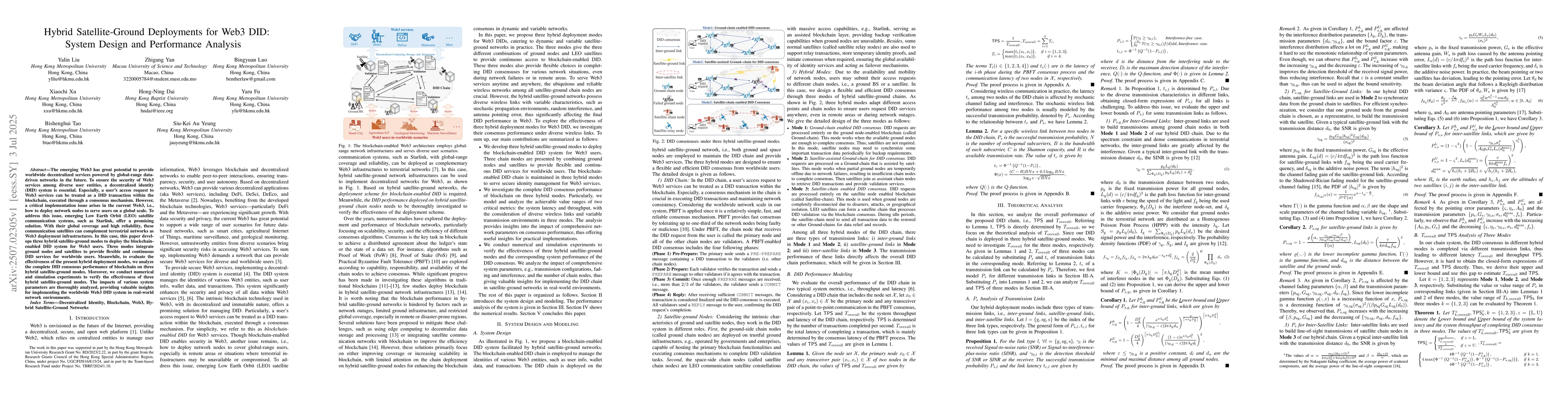 Thumbnail for Hybrid Satellite-Ground Deployments for Web3 DID: System Design and
  Performance Analysis