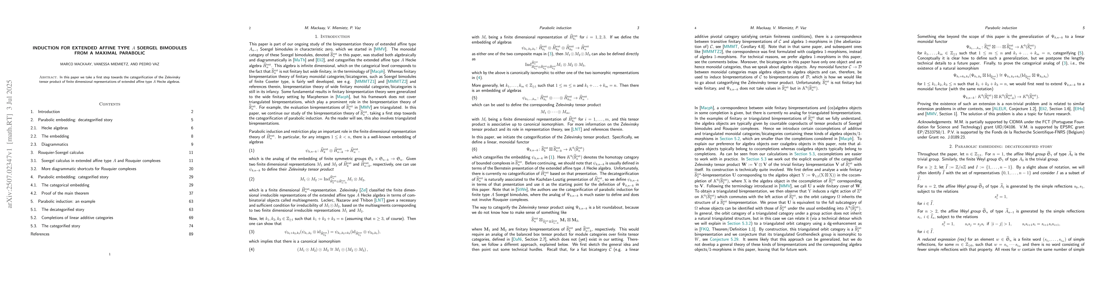 Thumbnail for Induction for extended affine type A Soergel bimodules from a maximal
  parabolic