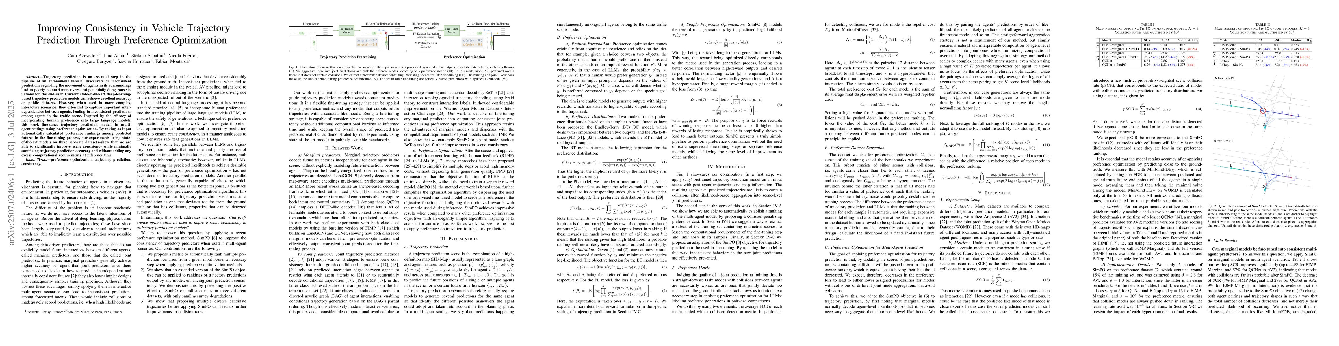 Thumbnail for Improving Consistency in Vehicle Trajectory Prediction Through
  Preference Optimization