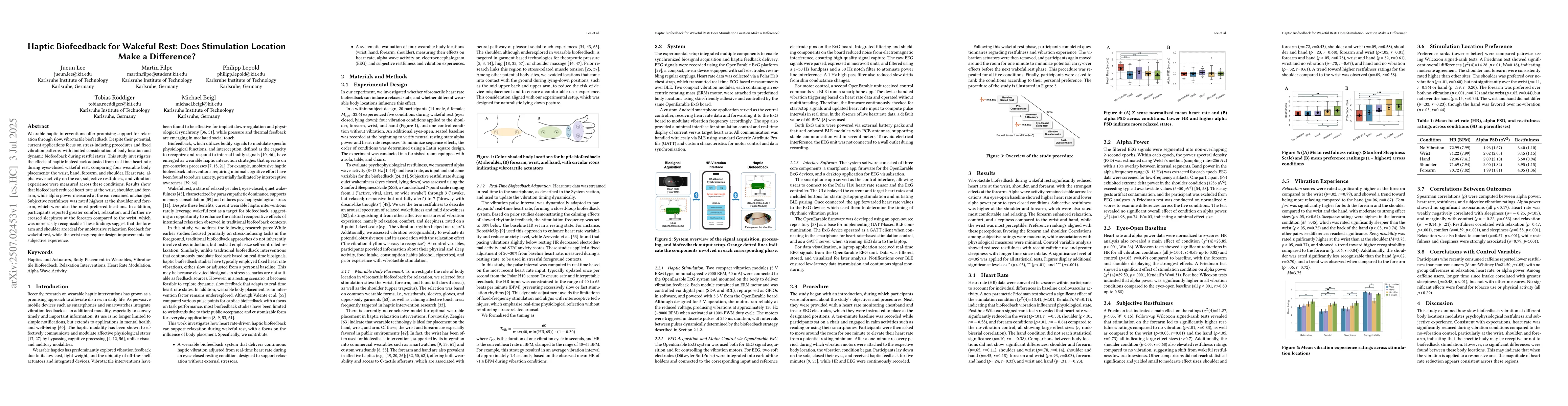 Thumbnail for Haptic Biofeedback for Wakeful Rest: Does Stimulation Location Make a
  Difference?