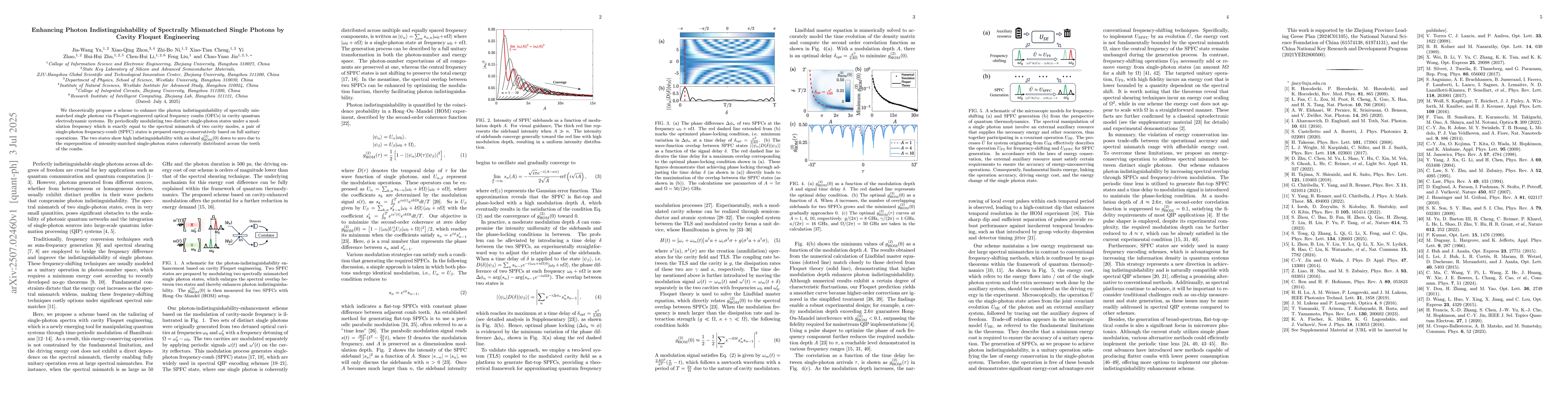 Thumbnail for Enhancing Photon Indistinguishability of Spectrally Mismatched Single
  Photons by Cavity Floquet Engineering