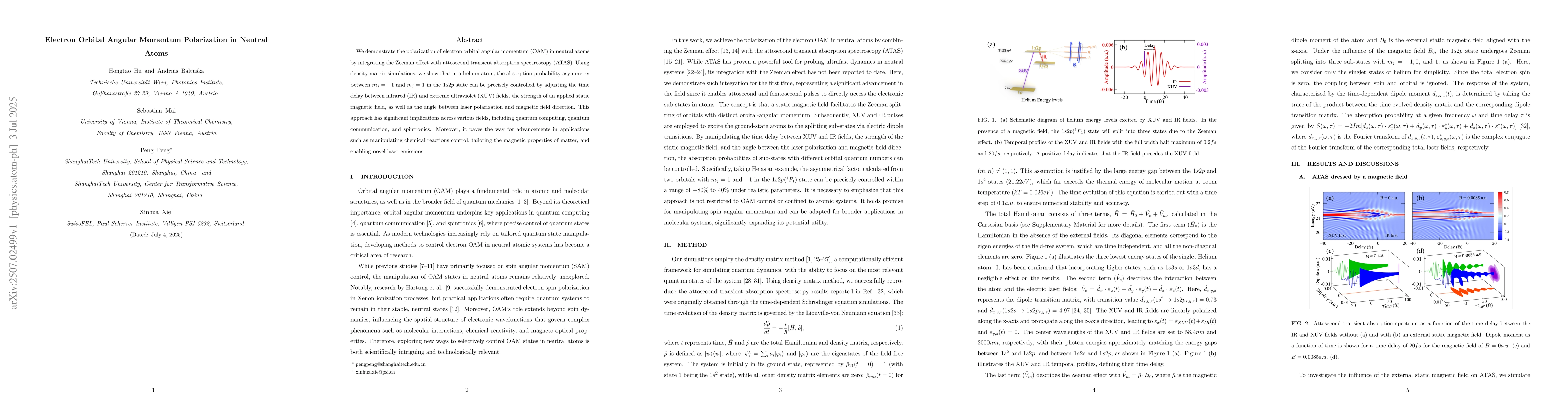 Thumbnail for Electron Orbital Angular Momentum Polarization in Neutral Atoms
